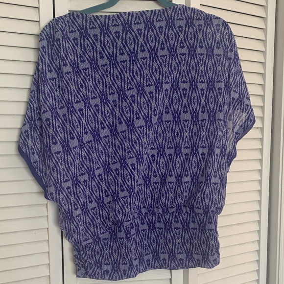 Chico's Blue Patterned Women's Blouse - Picture 4 of 4